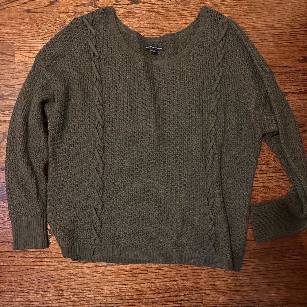 American Eagle Outfitters Khaki Cable Knit Sweater